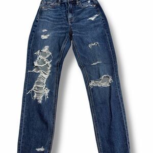 American Eagle Outfitters Dark Blue Distressed Jeans